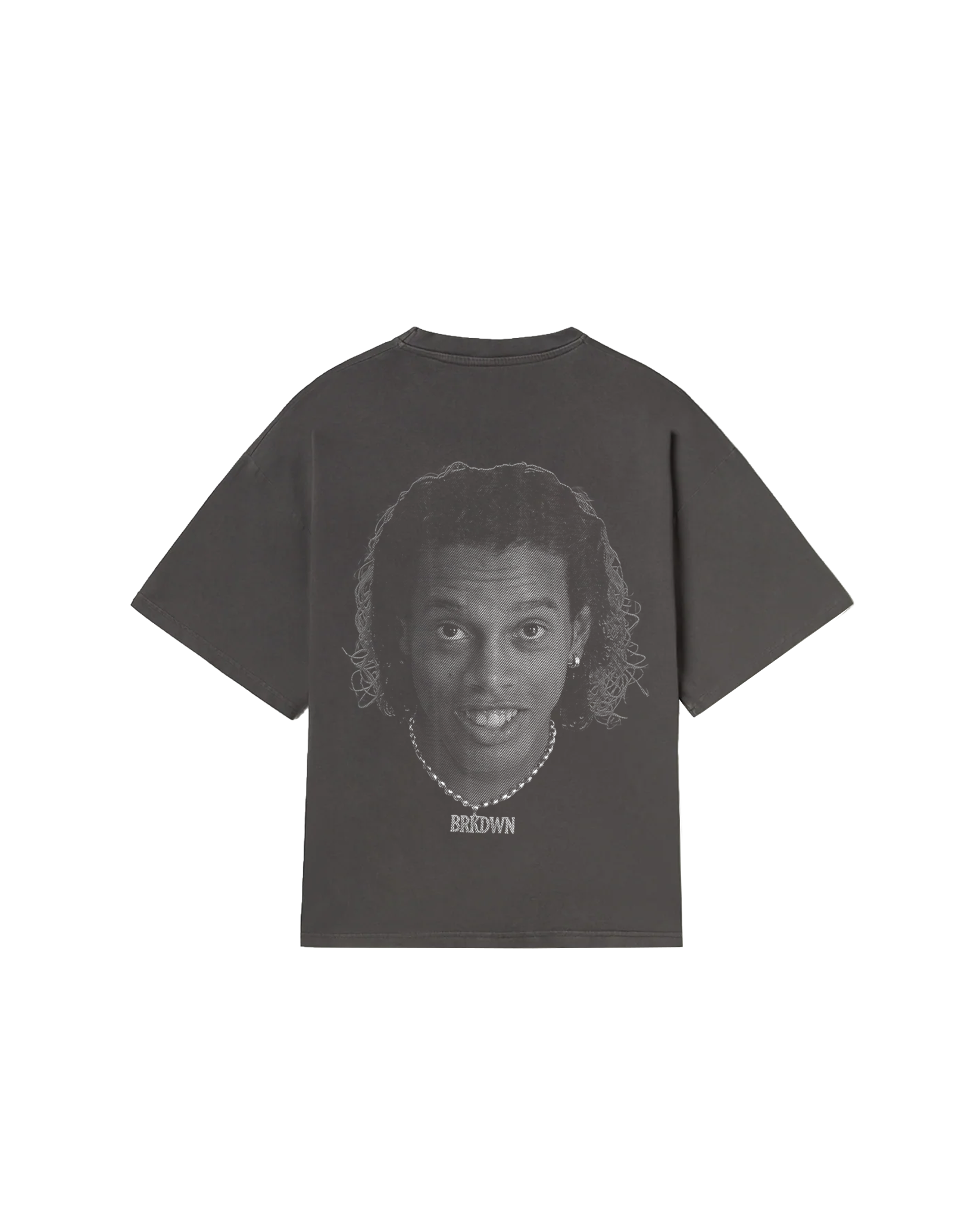 BRKDWN Reverse Ronaldinho Tee Washed Grey Backprint